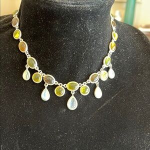 Elegant Multicolor Glass Gemstone Color Necklace